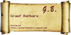 Graef Barbara névjegykártya
